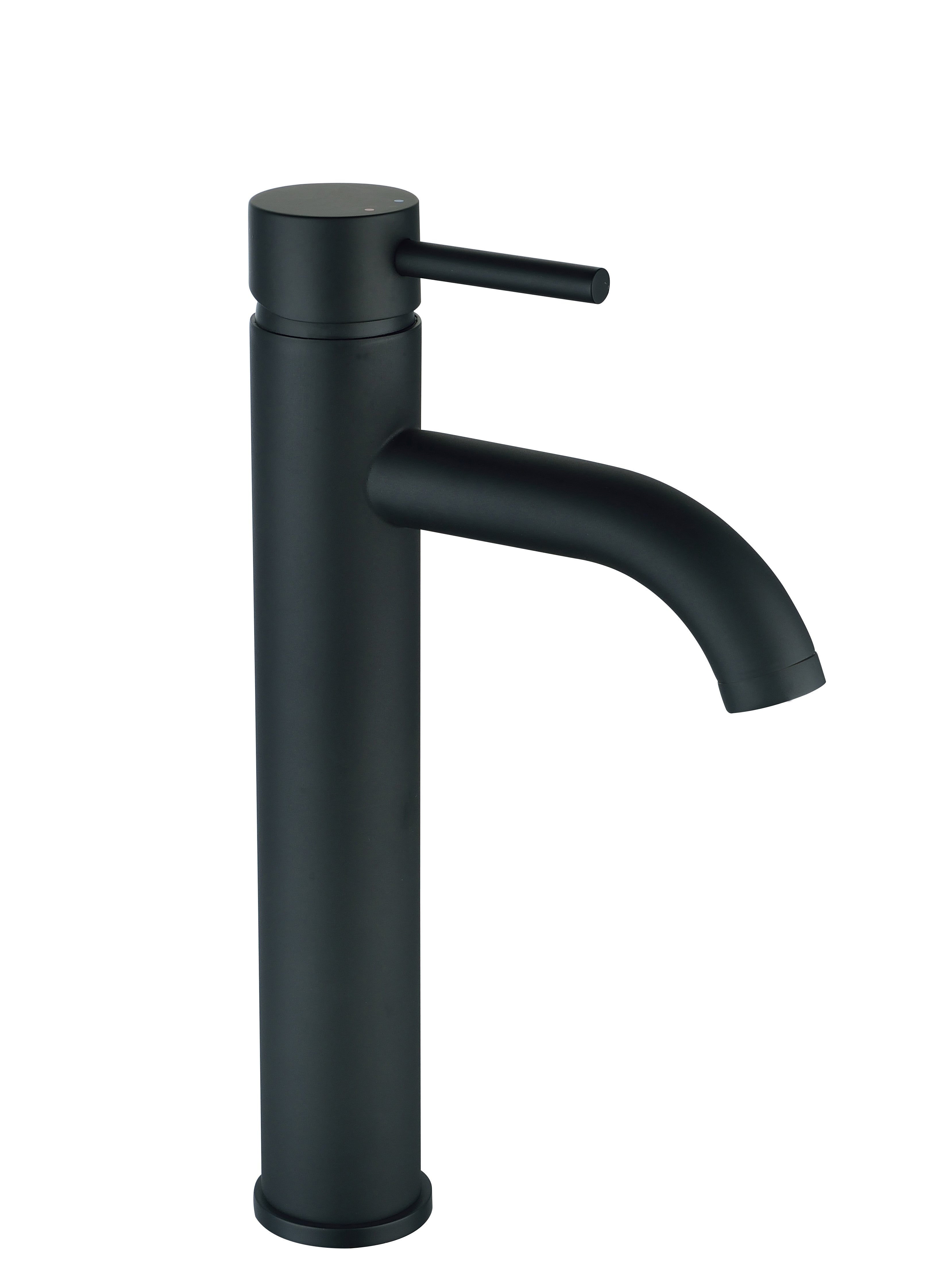 Black Chepstow Black High Rise Mono Mixer Tap on a white background