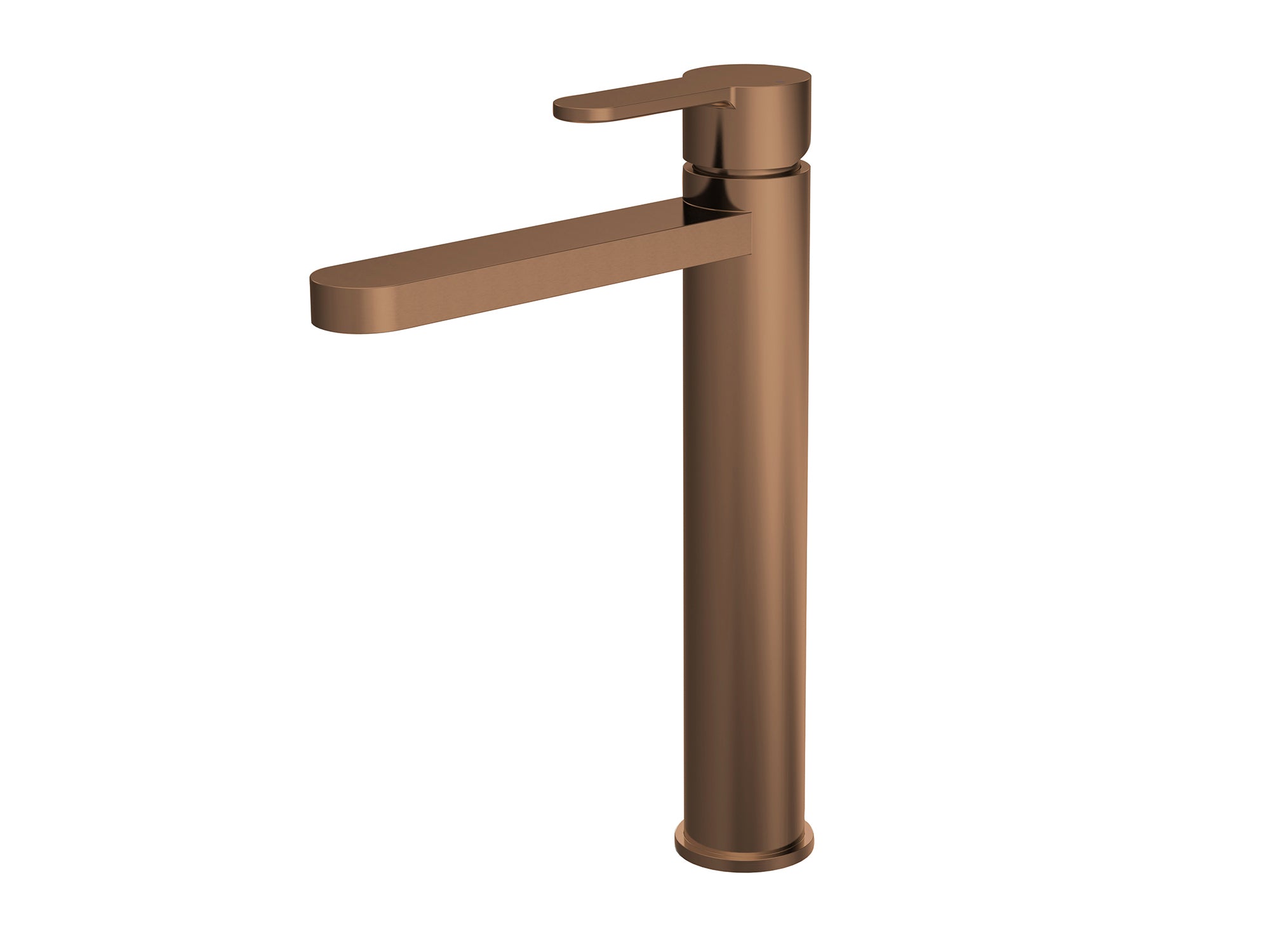 Side view of Arvan tall mono basin tap with round handle
