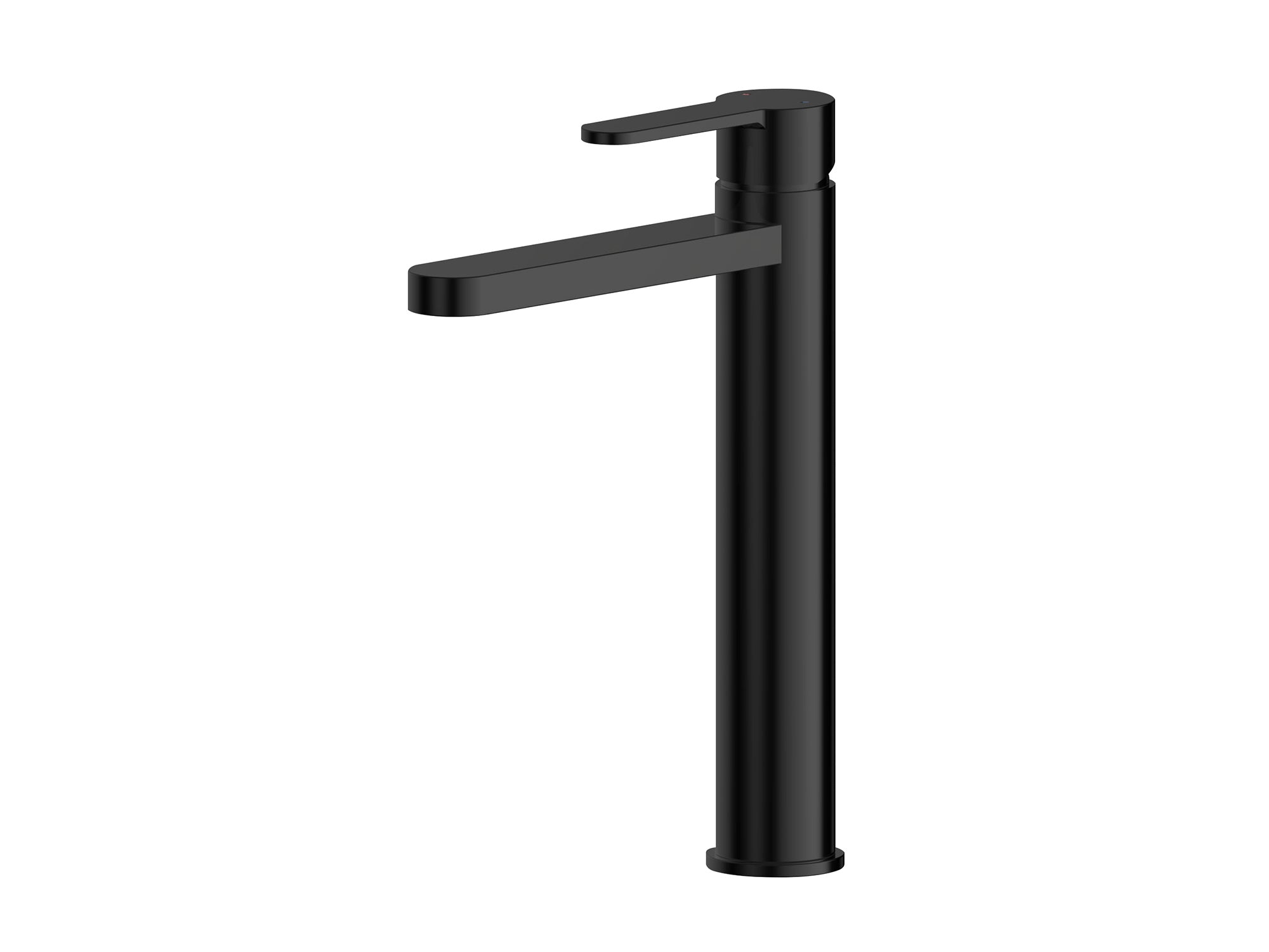 Side view of Arvan tall mono basin tap with round handle