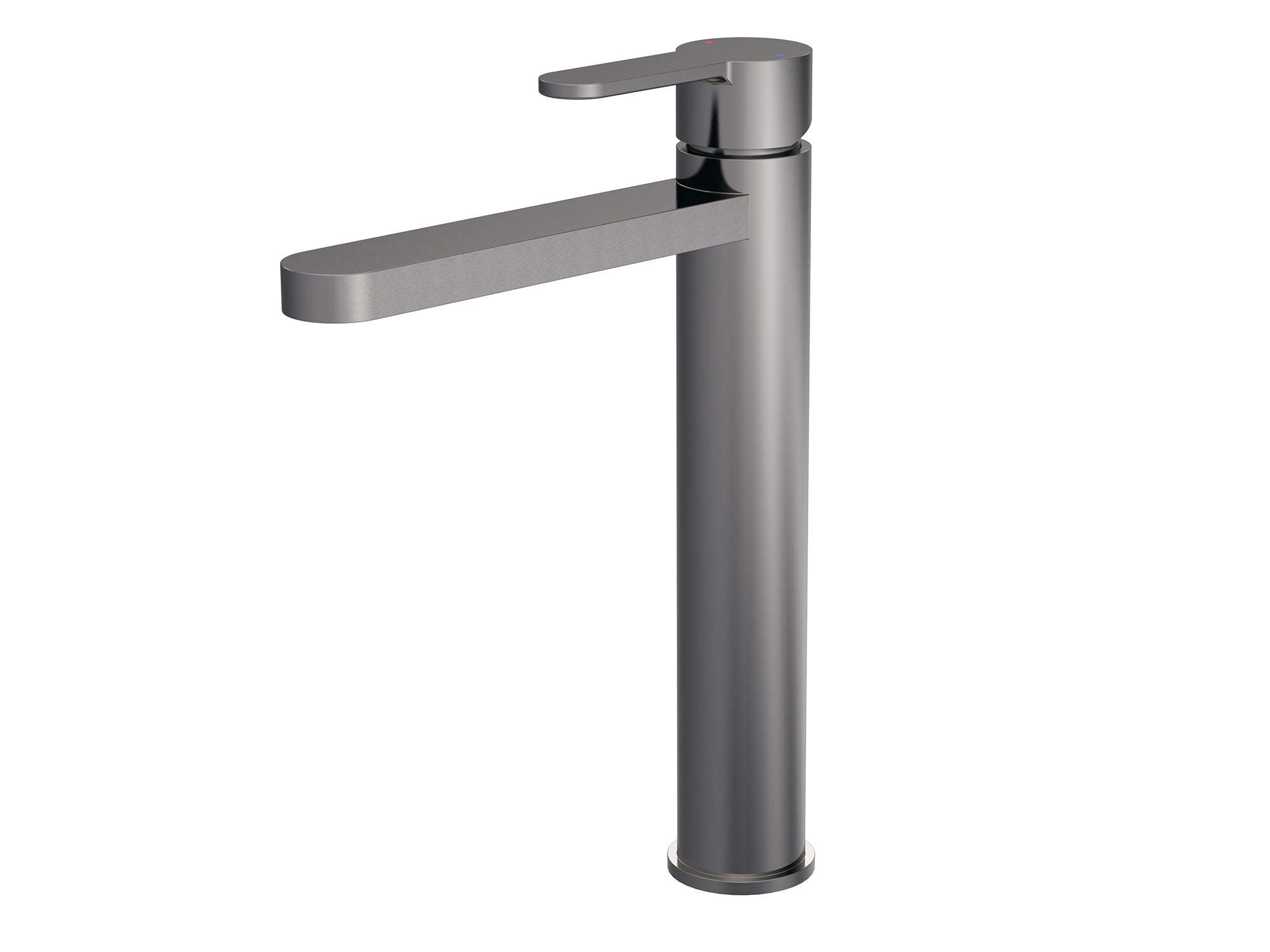 Polished chrome Arvan mixer tap installed on vessel basin