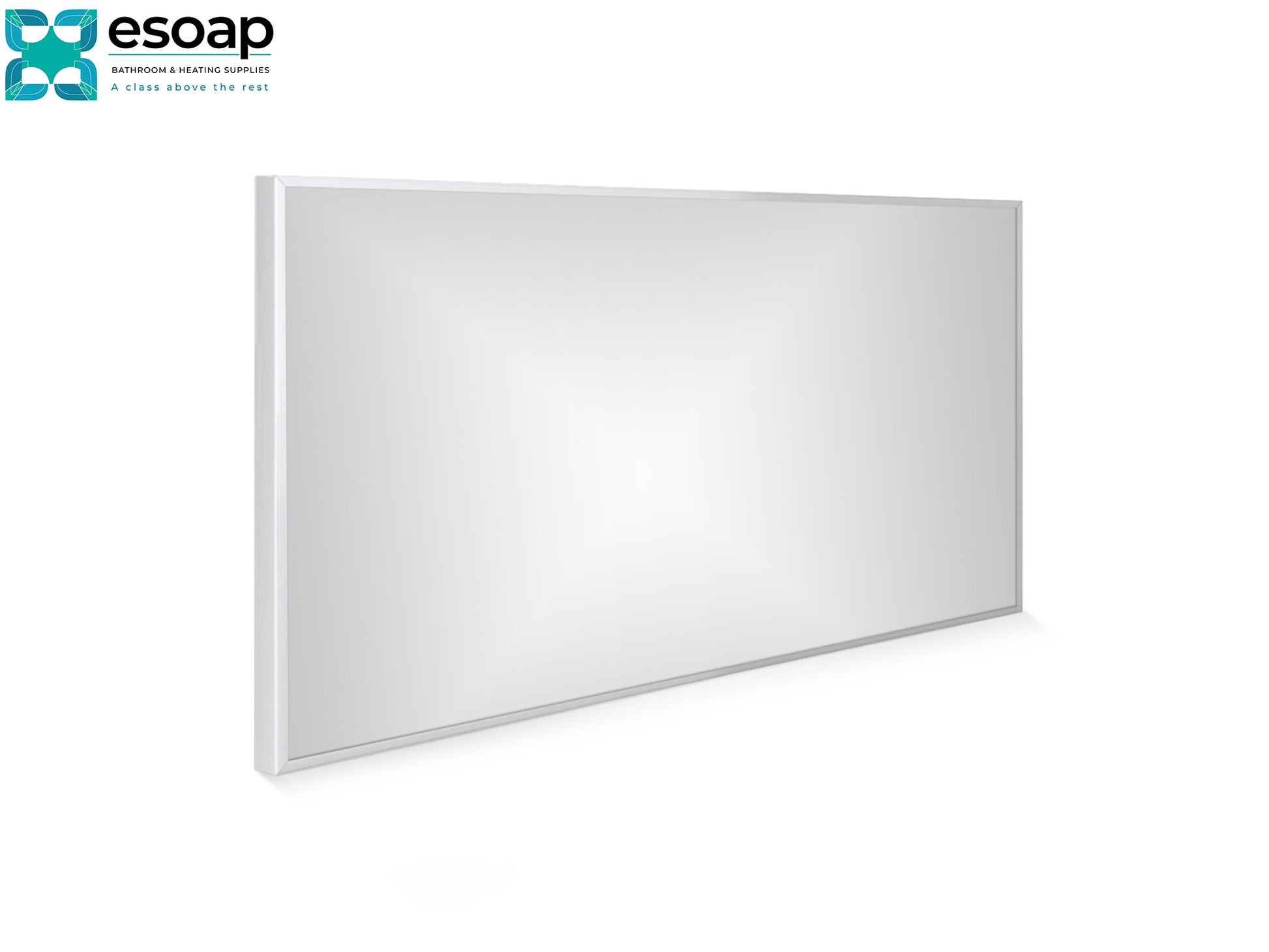 White 580W Classic Infrared Heating Panel on a white background with 'esoap' branding.