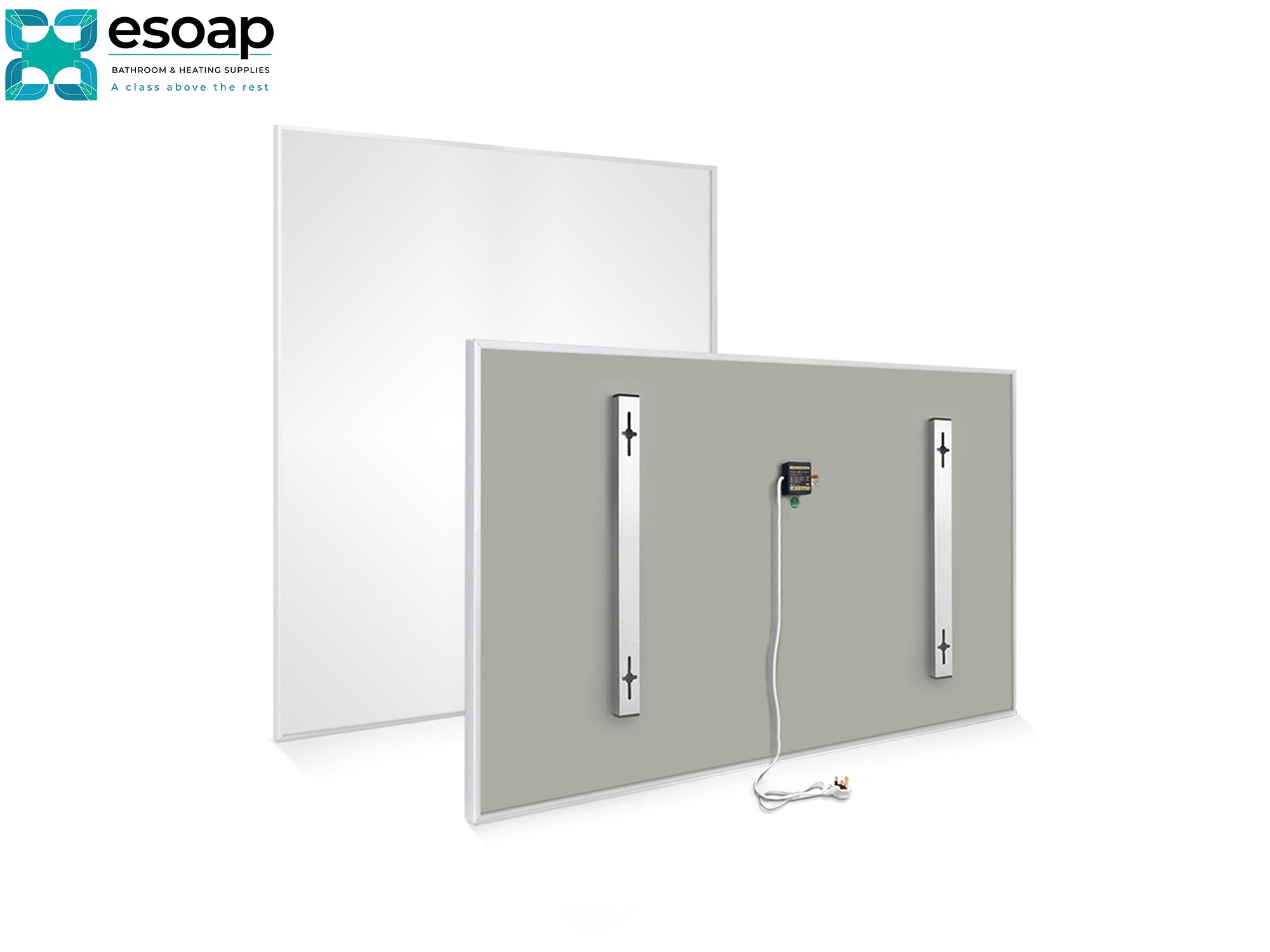 900W Classic Infrared Heating Panel Black panel front and back with wire - Esoap