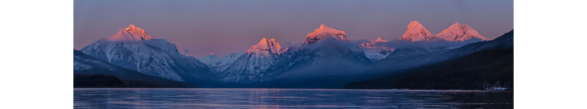 Panoramic view of snow-capped mountains at sunset with a lake in the foreground for 350W Ultra Slim Nexus Wi-Fi Image Infrared Heating Panel