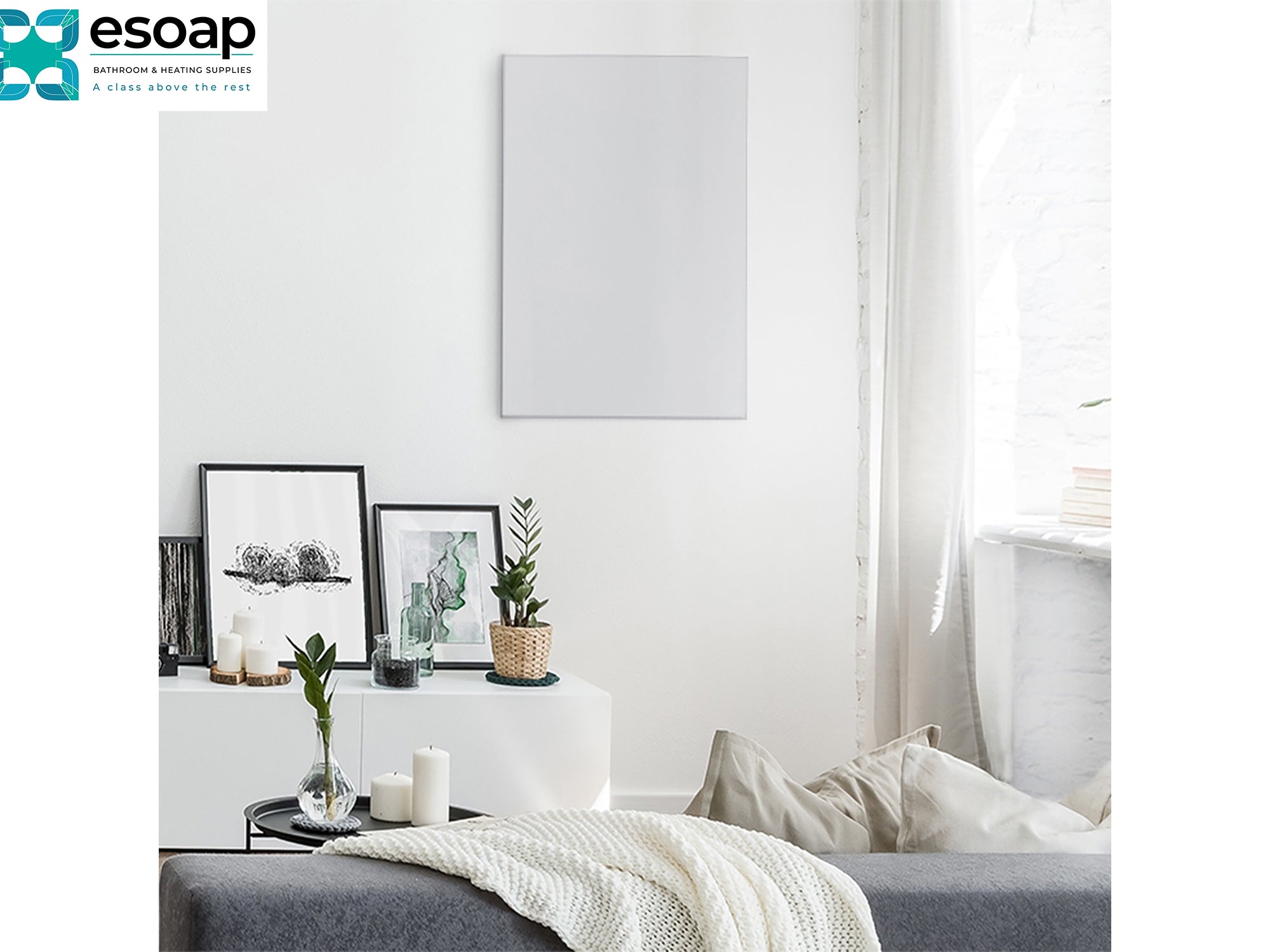 580W Quartz Glass Wi-Fi Infrared Heating Panel White | Infrared Heater