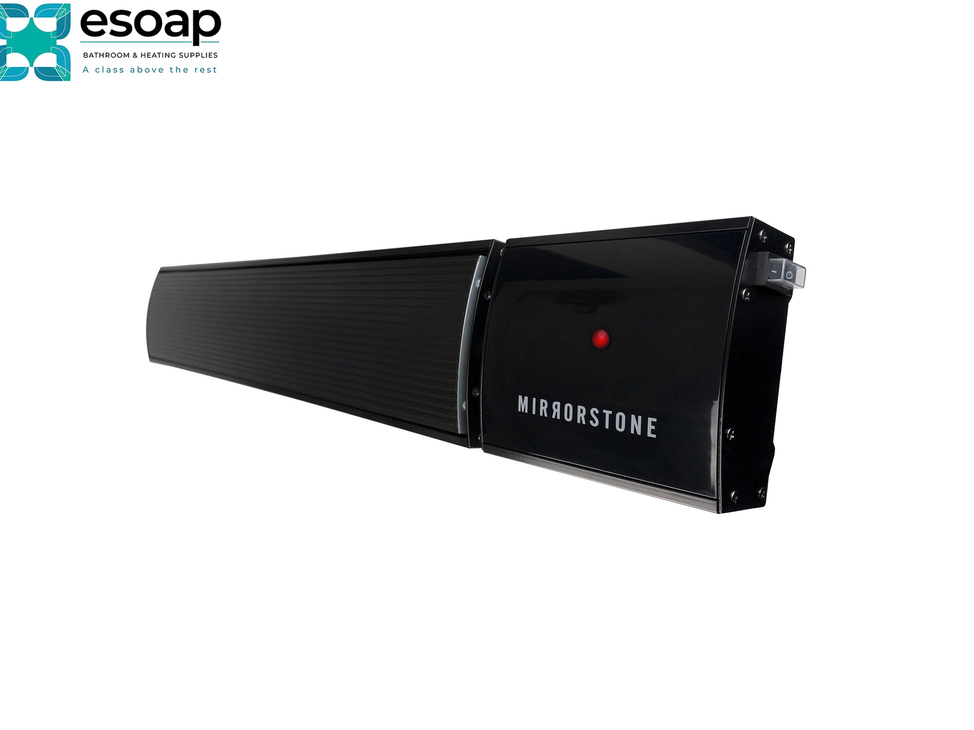 1.2kW Zenos Infrared Bar Heater Black angle view