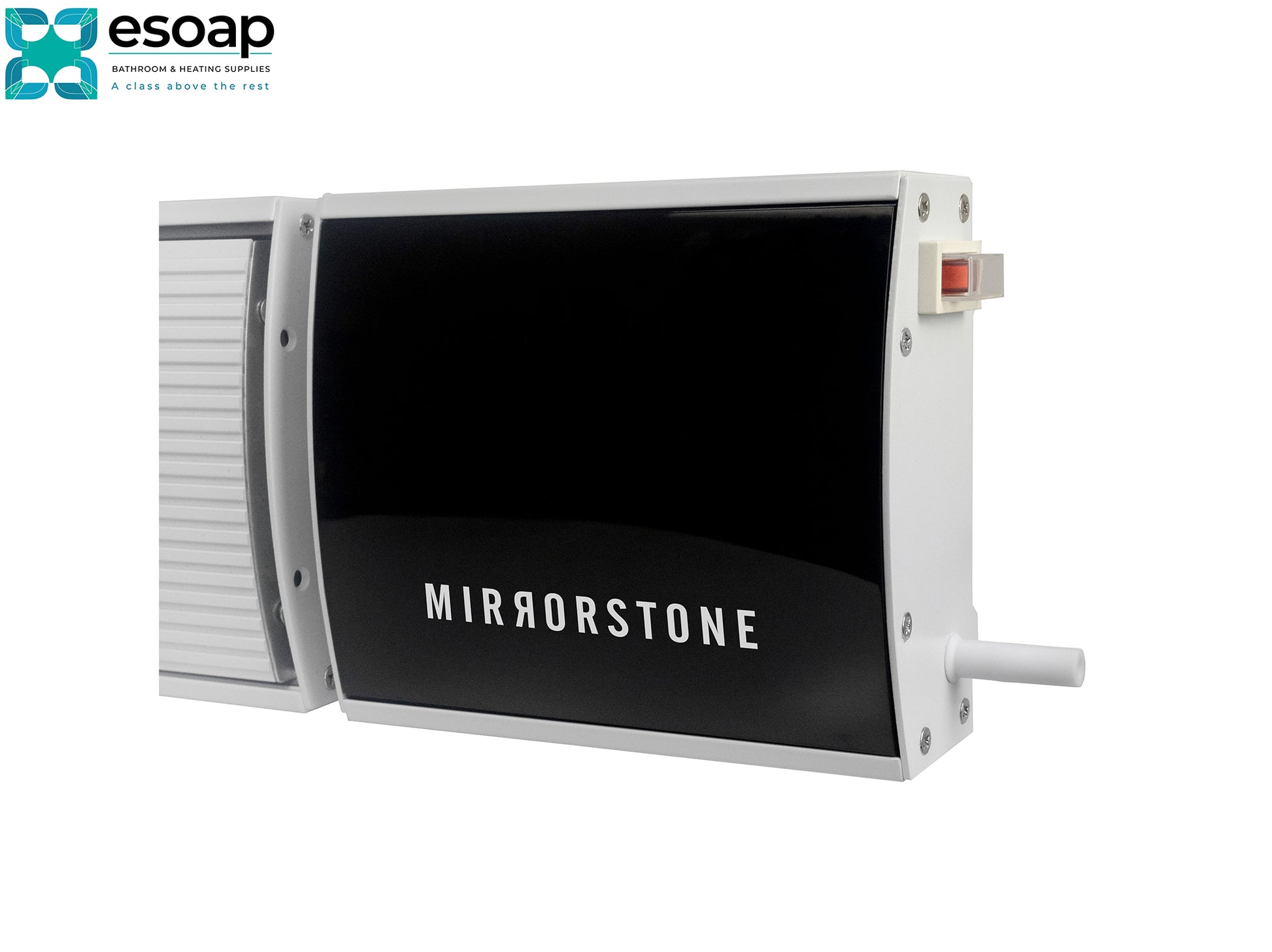 1.2kW Zenos Infrared Bar Heater White with Wi-Fi Black Front 