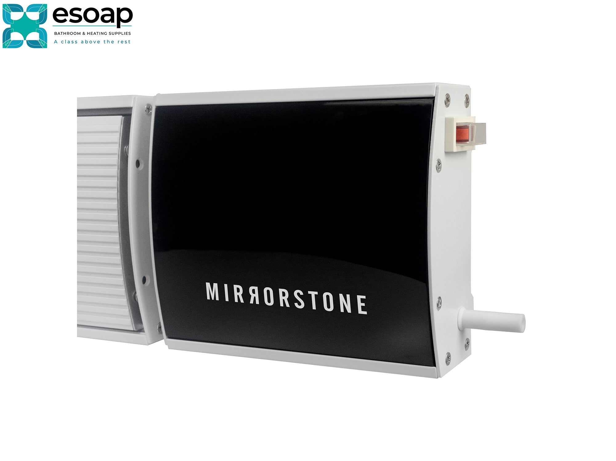 1.2kW Zenos Infrared Bar Heater White with Wi-Fi Black Front 