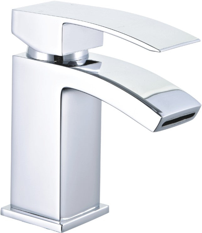 Chrome bathroom Mono Mixer Tap on a white background