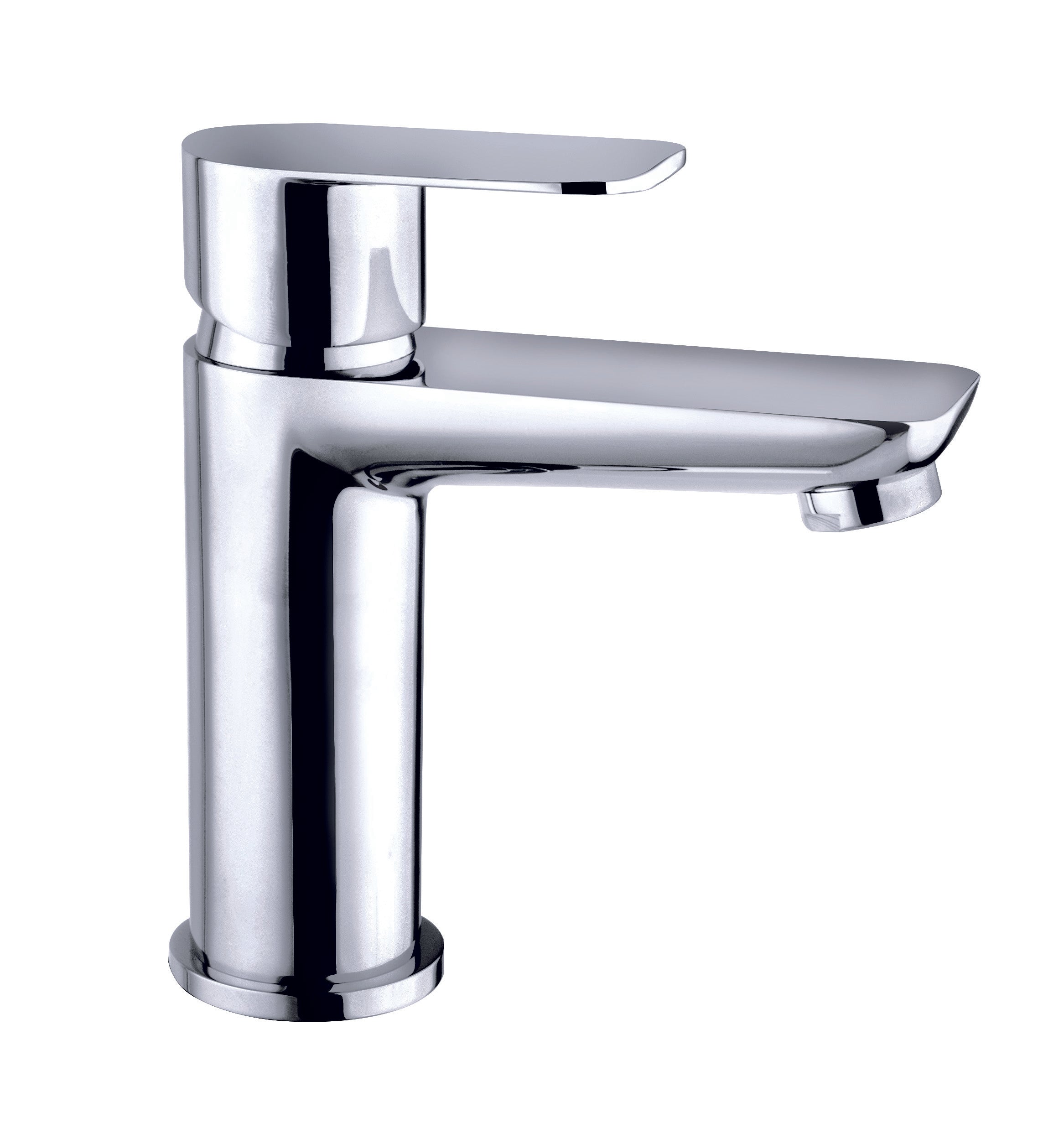 Chrome bathroom Basin Mixer Tap on a white background