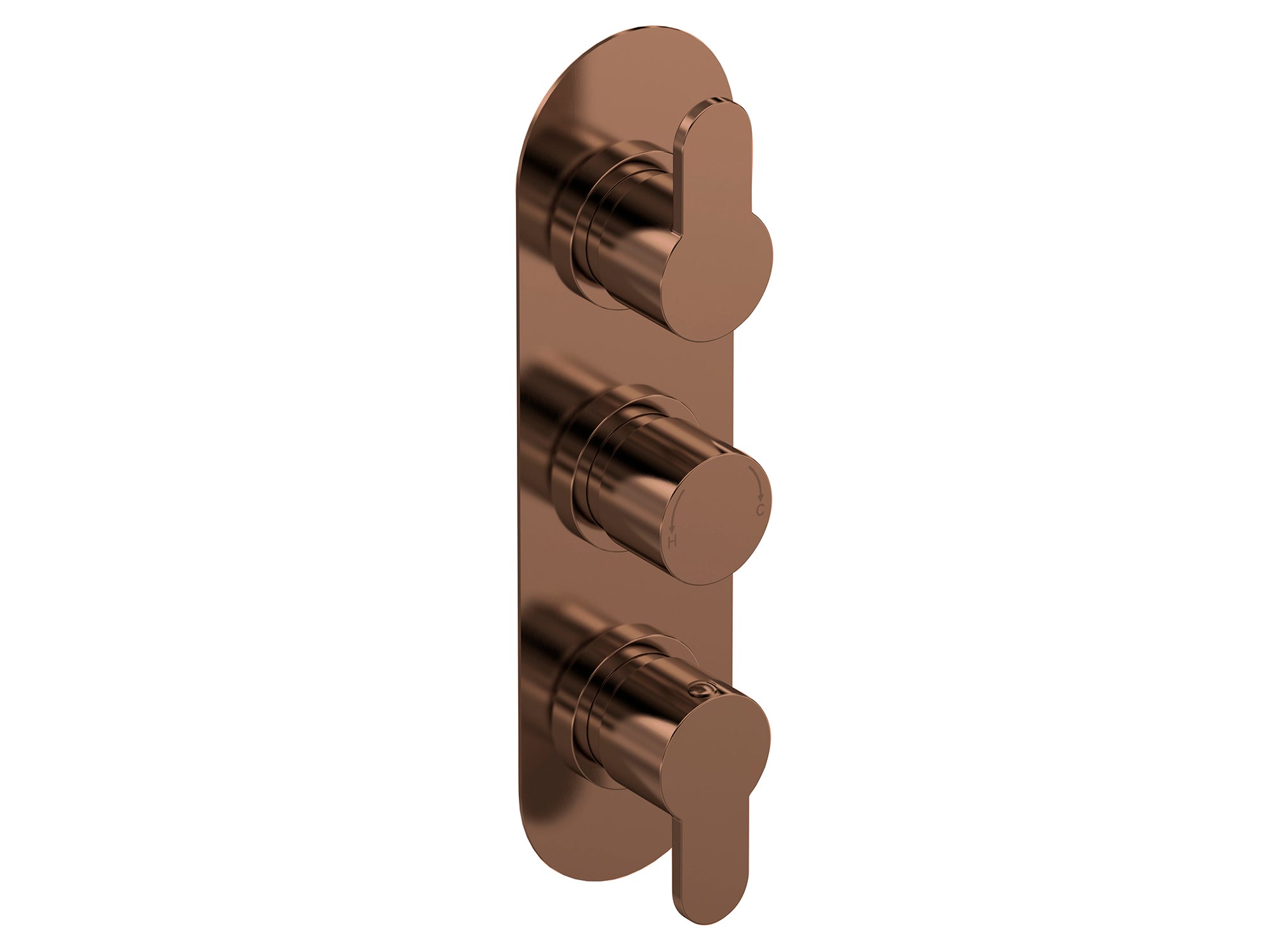 Nuie Arvan Triple Thermostatic Valve with Diverter - Brushed Bronze