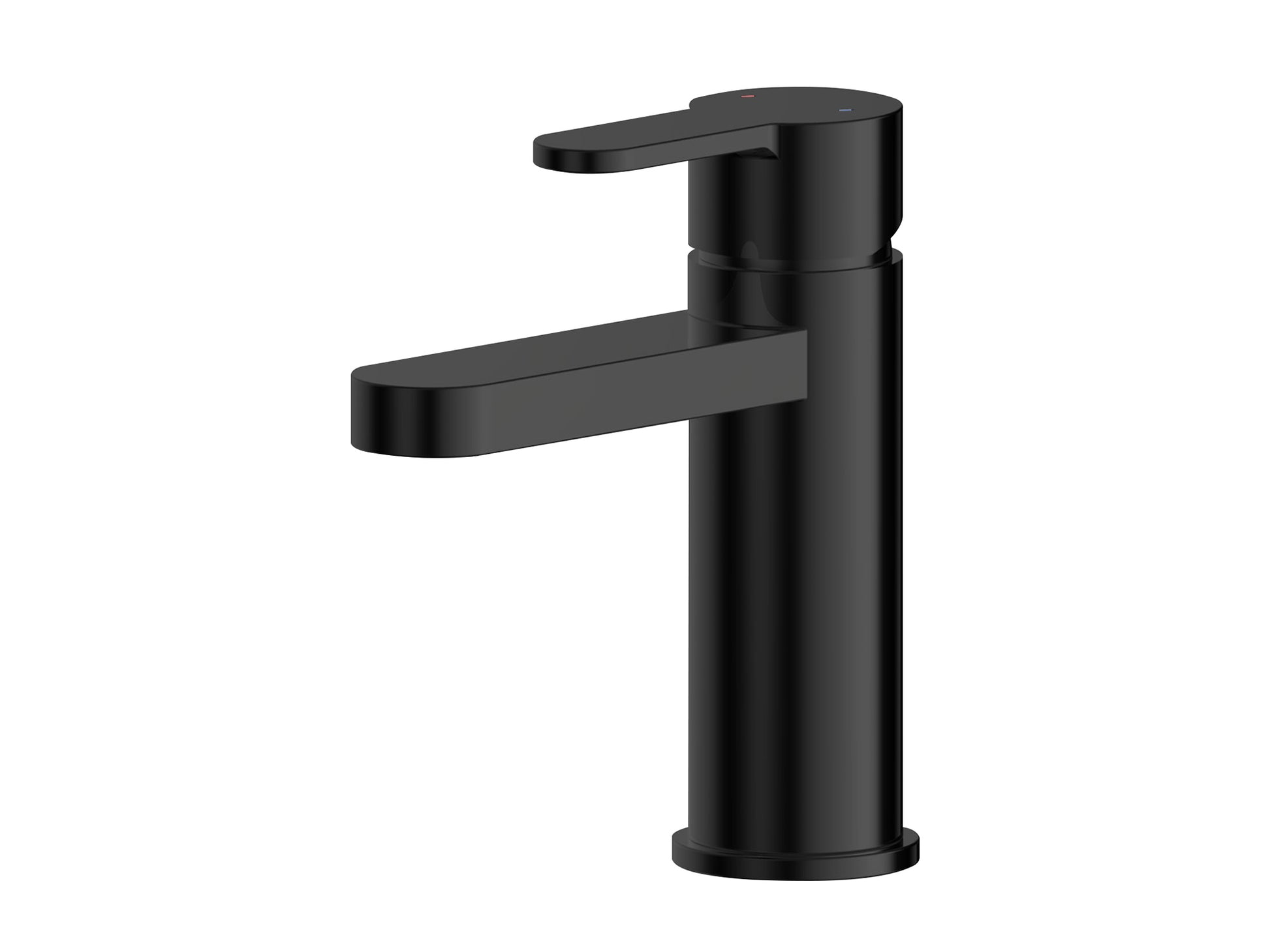 Nuie Arvan Matt Black Mono Basin Mixer Tap with Push Button Waste.