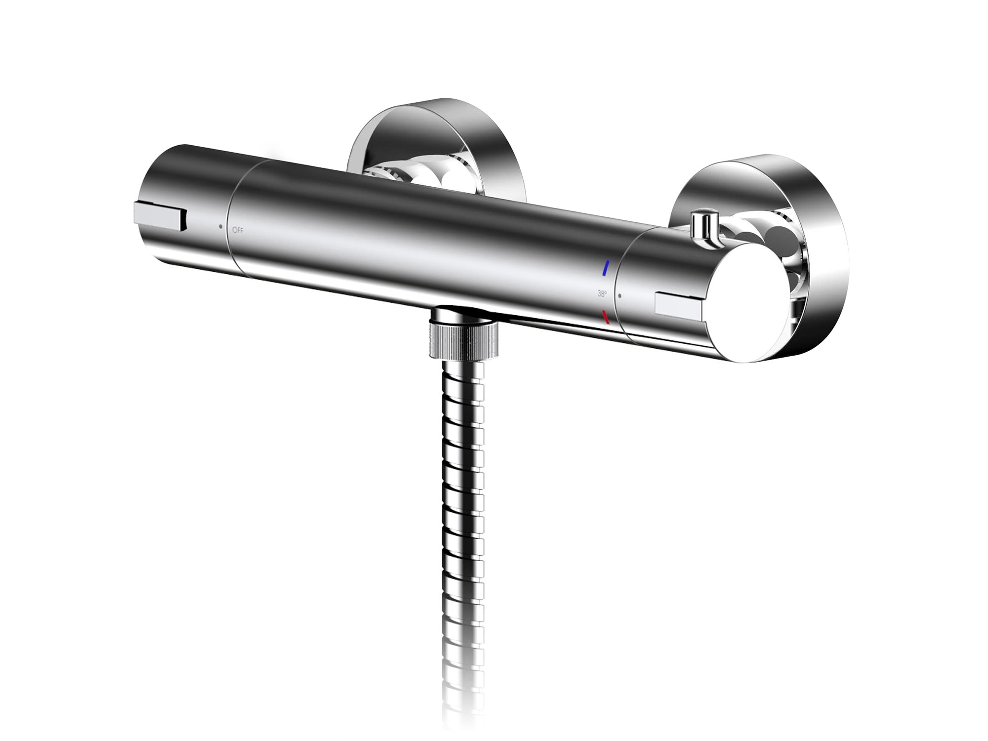 Nuie Arvan Chrome Thermostatic Round Bar Valve