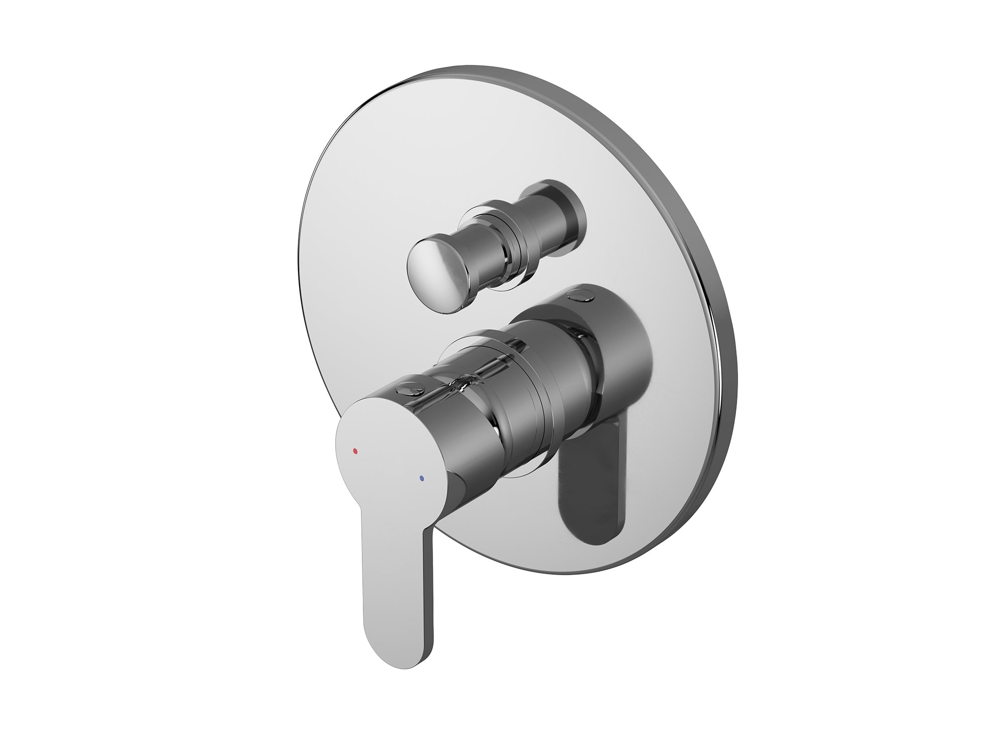 Nuie Arvan manual shower valve with diverter on tiled wall