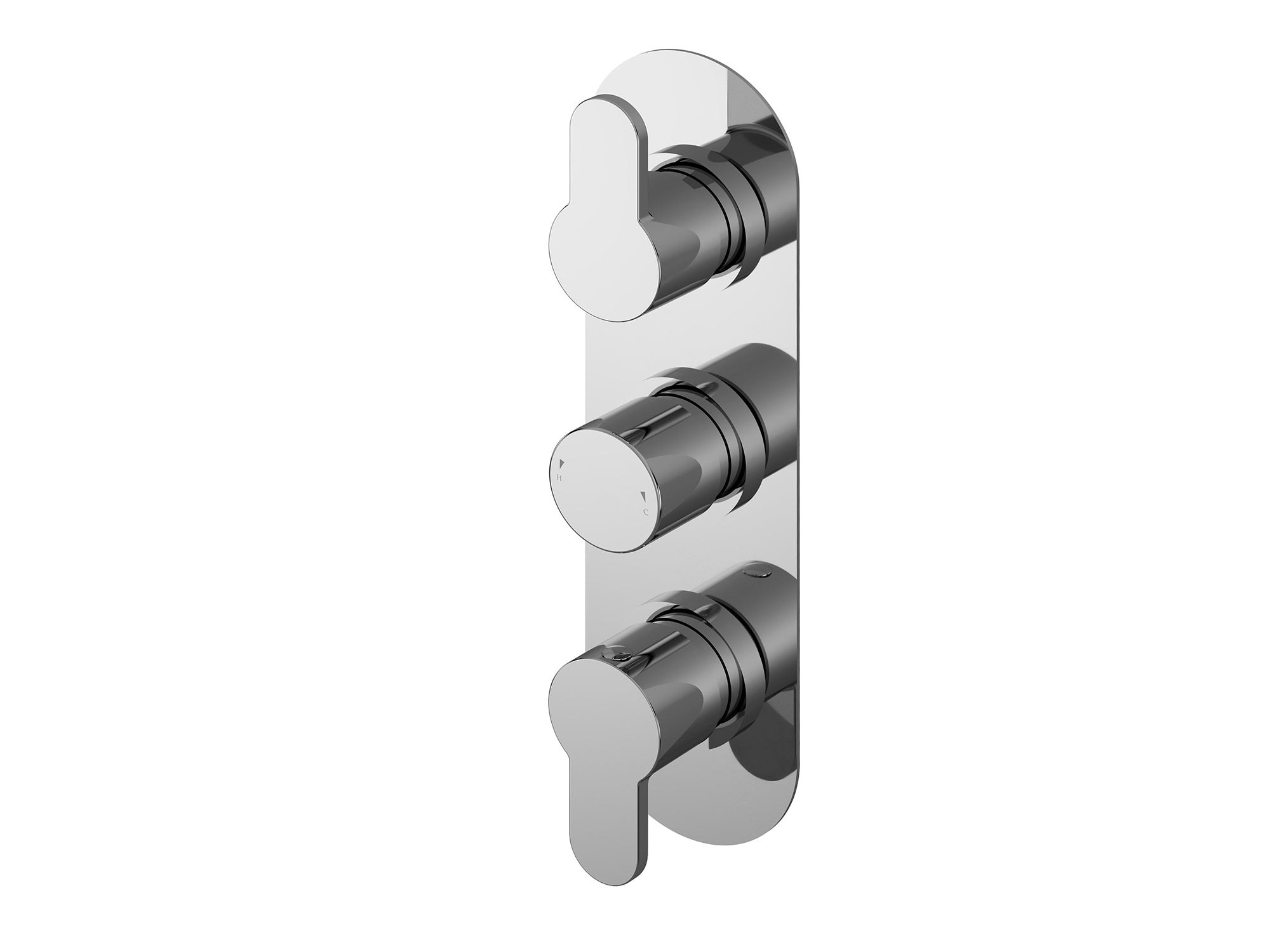 Nuie Arvan Triple Thermostatic Valve - Chrome
