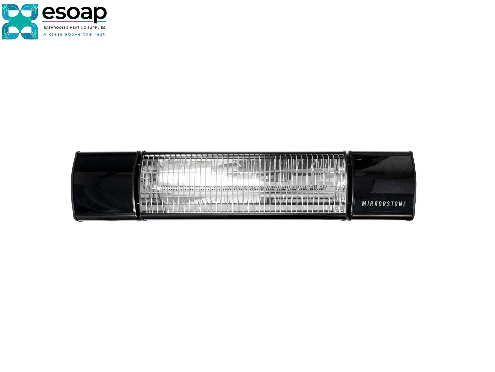 Black and silver 1.2kW Athena Infrared Bar Heater on a white background with 'esopap' logo.