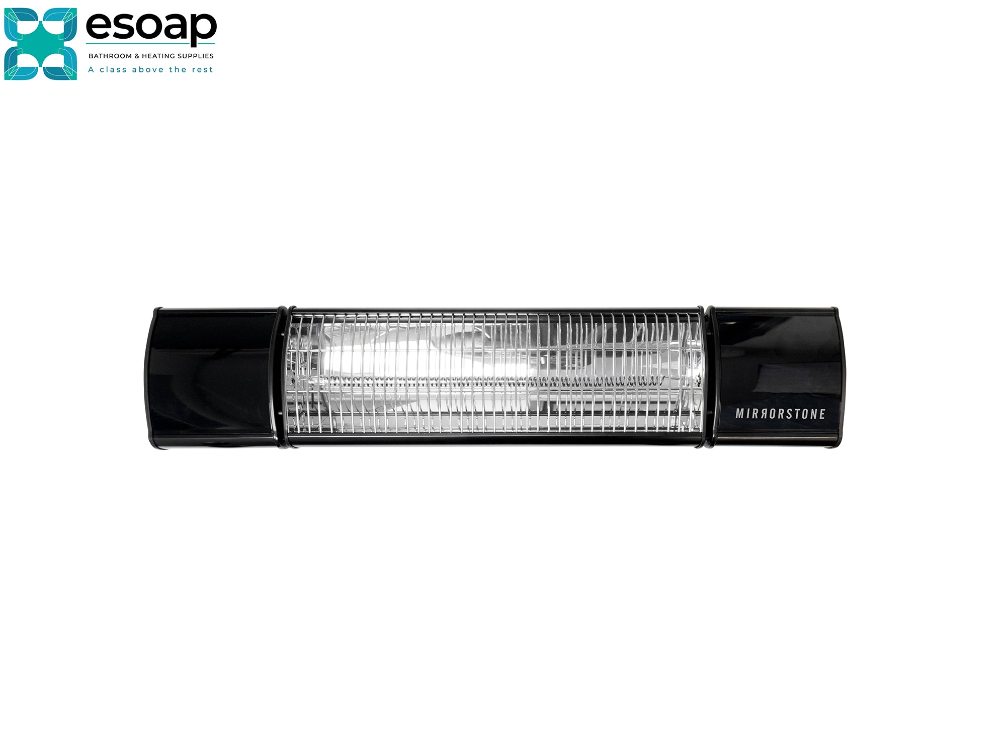 Black and silver 1.2kW Athena Infrared Bar Heater on a white background with 'esopap' logo.