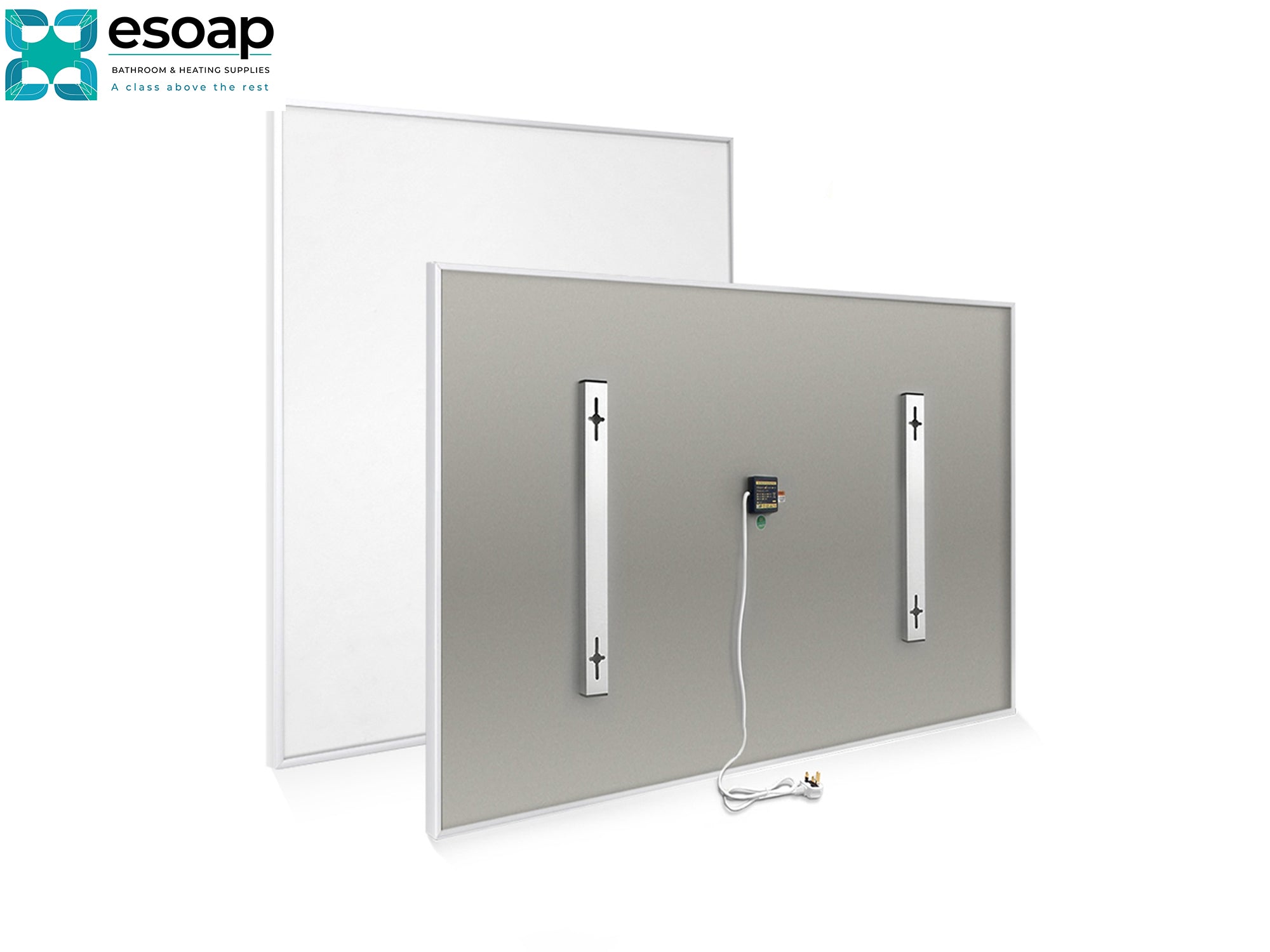 1200W Classic Infrared Heating Panel Black panel front and back with wire - Esoap