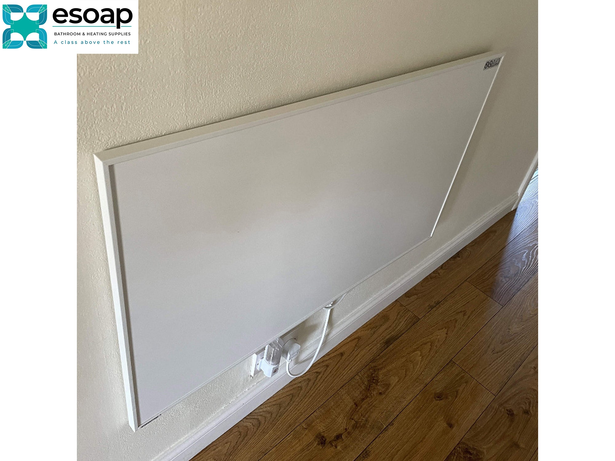 700W Classic Infrared Heating Panel Silver in kitchen area  - Esoap
