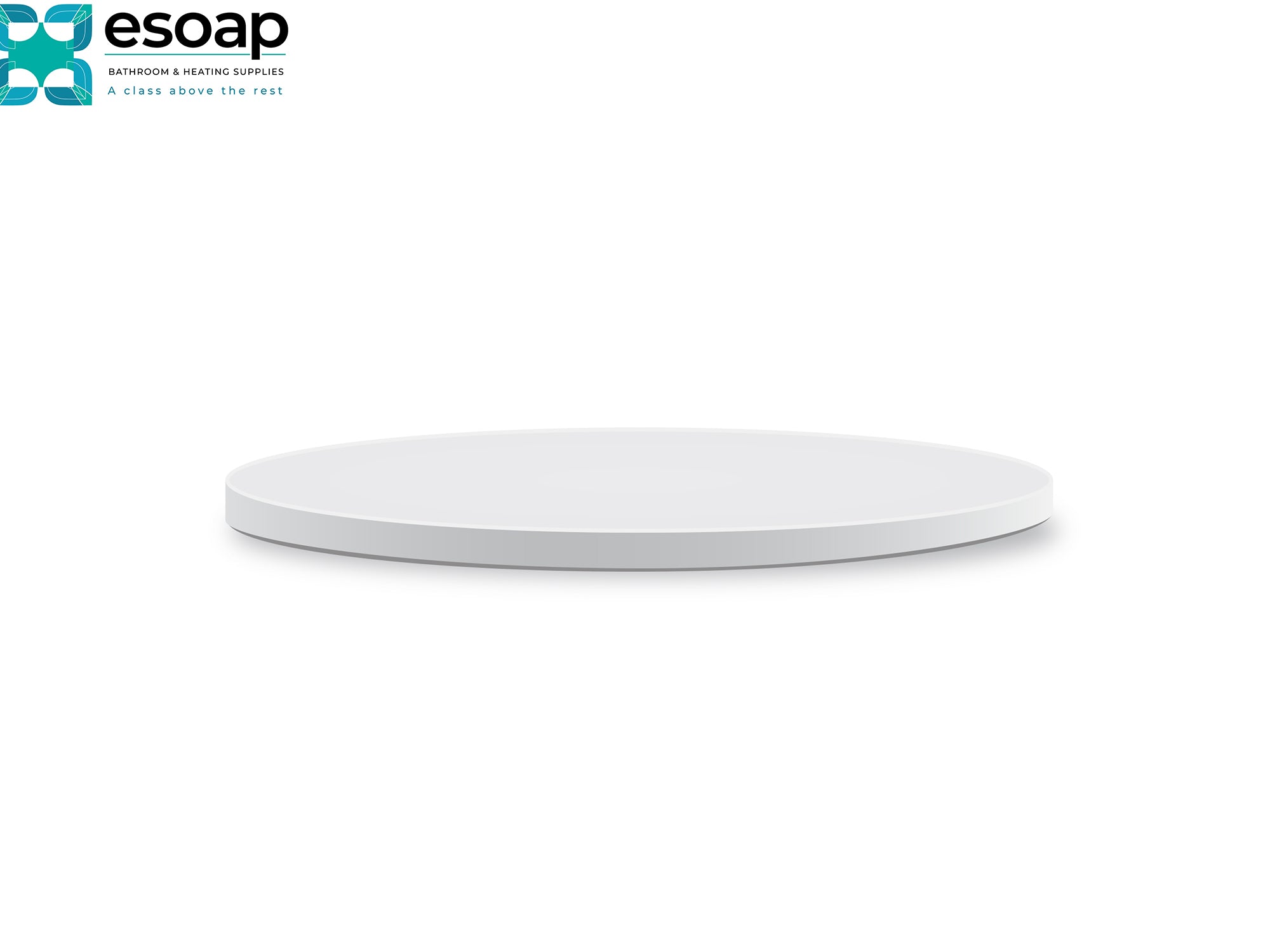 Flat 280W Premium Round Frameless Infrared Heating Panelon a white background with 'esoap' branding.