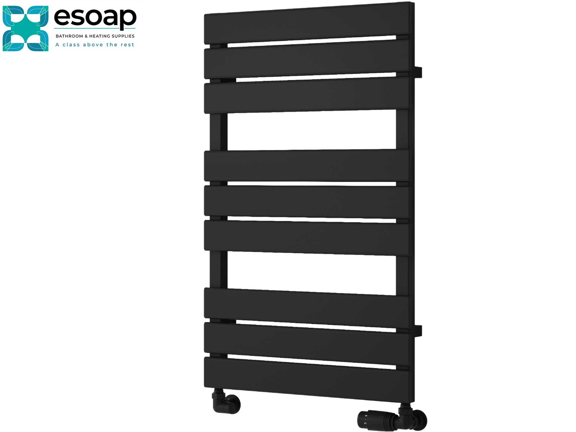 back avola designer radiator 823 x 500 on white background featuring esoap branding