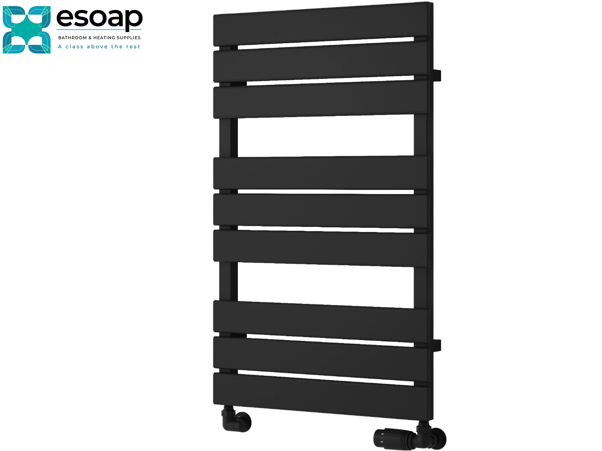 back avola designer radiator 823 x 500 on white background featuring esoap branding