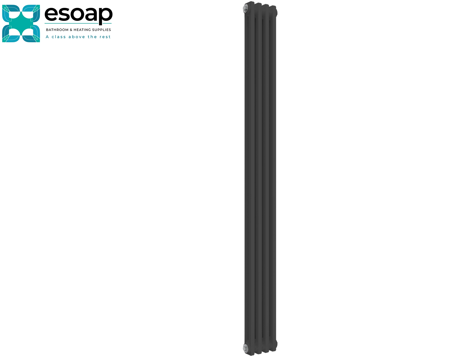 1800 x 200 Anthracite Vertical Designer Radiator background with 'esop' branding.