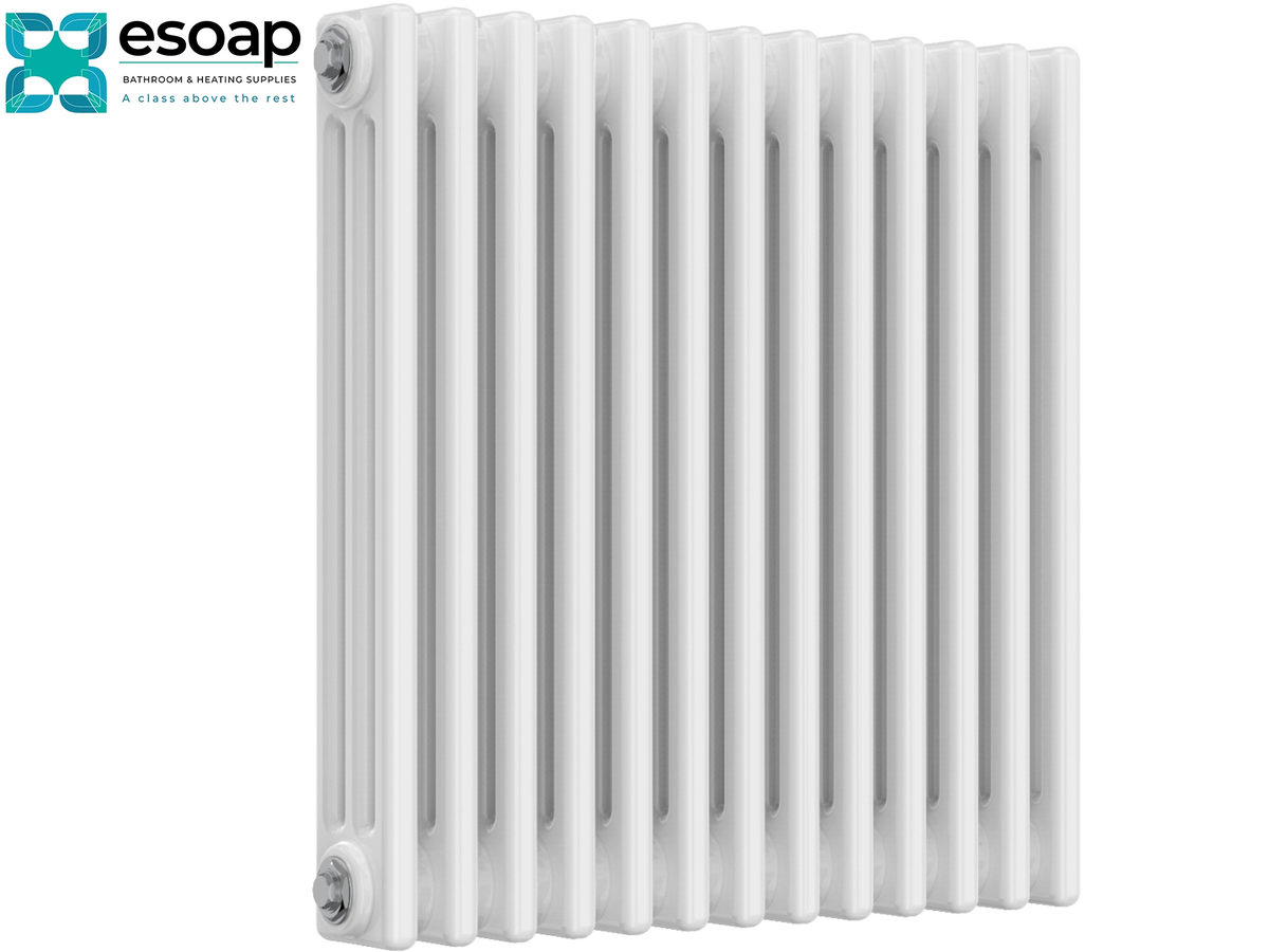 Reina Colona Horizontal 3 Column 600x605 White Designer Radiator