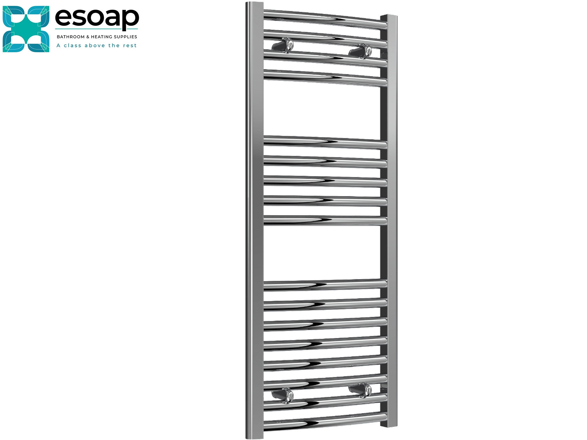 Reina Diva Curved 1000 x 400 Chrome Towel Rail