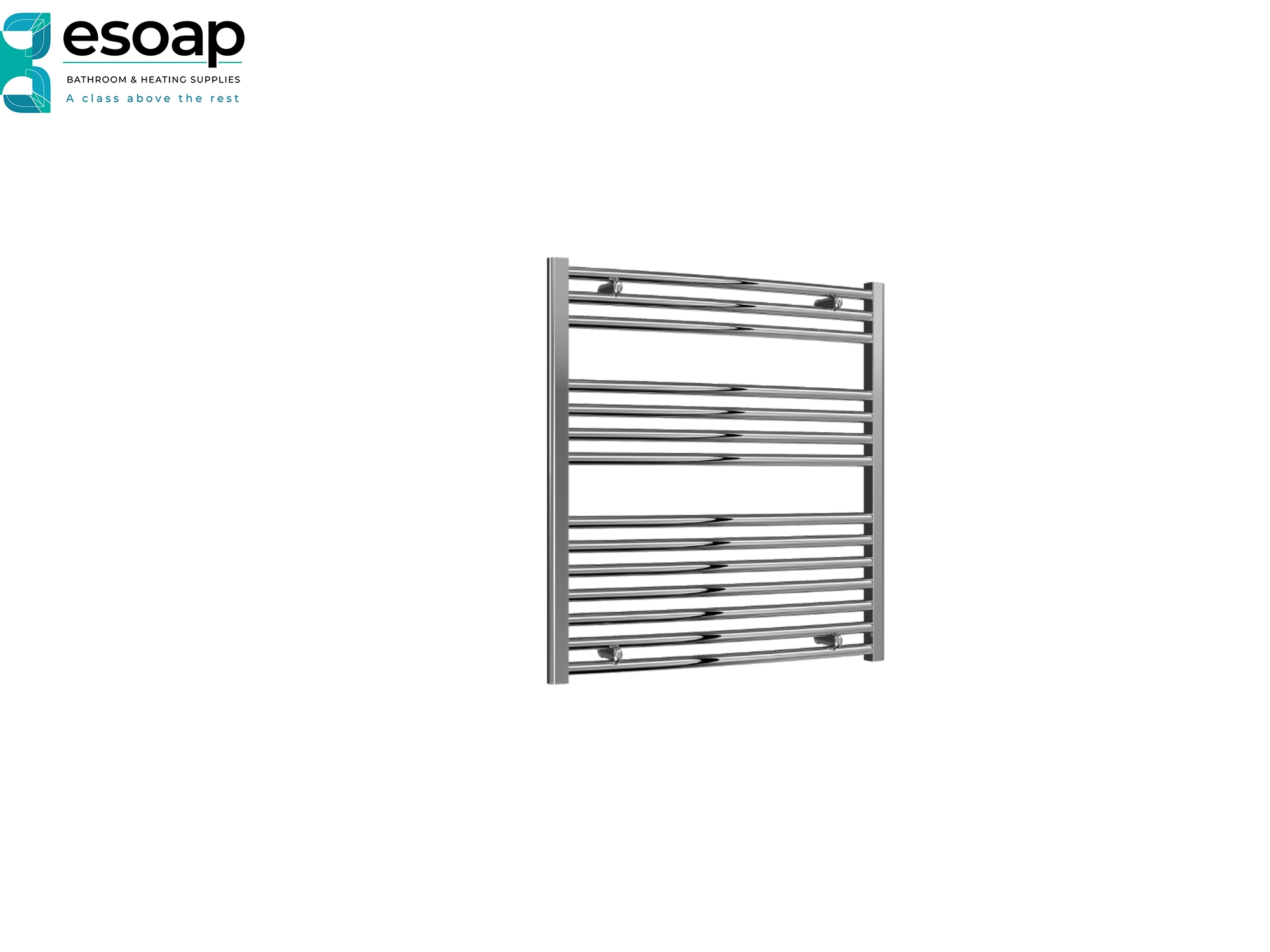 Reina Diva Curved 800 x 750 Chrome Towel Rail