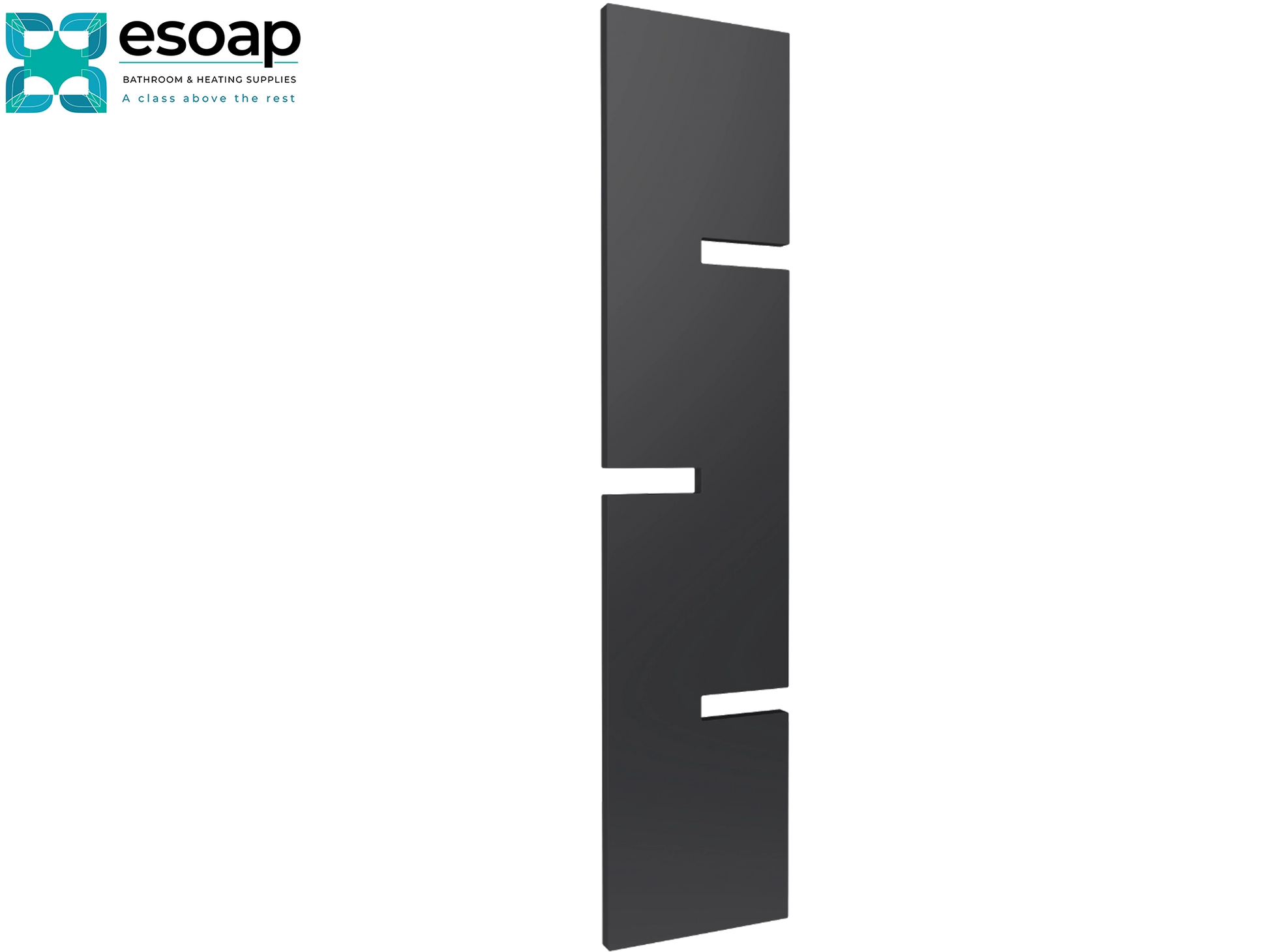 Fiore 1790 x 400 Anthracite towel rack on a white background with 'esoap' branding.