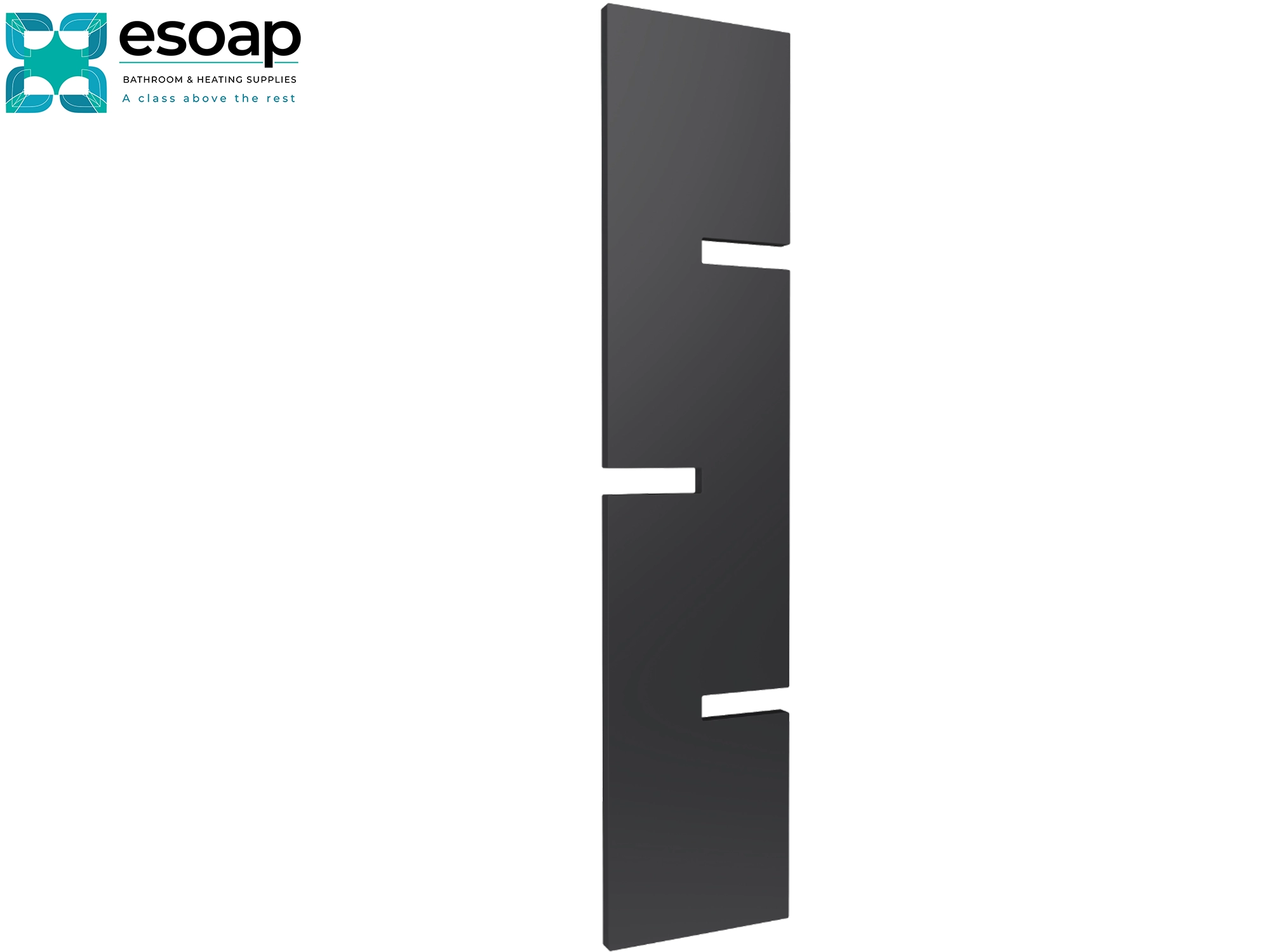 Fiore 1790 x 400 Anthracite towel rack on a white background with 'esoap' branding.