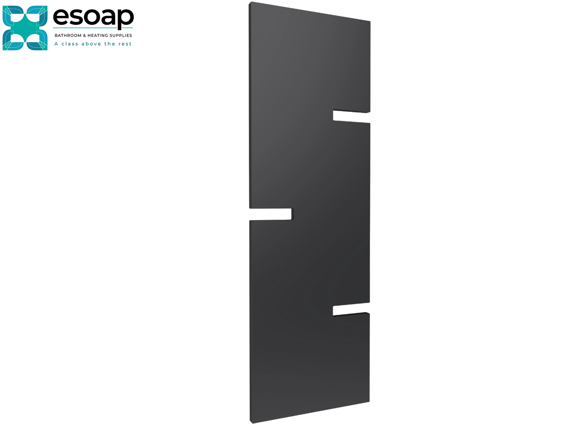  Fiore 1790 x 590 Anthracite rectangular panel with 'esoap' branding on a white background