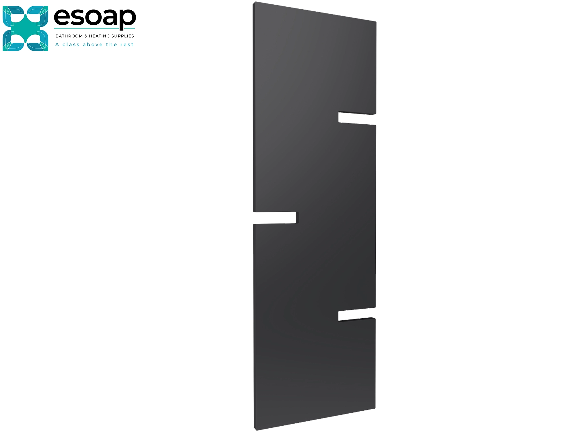  Fiore 1790 x 590 Anthracite rectangular panel with 'esoap' branding on a white background