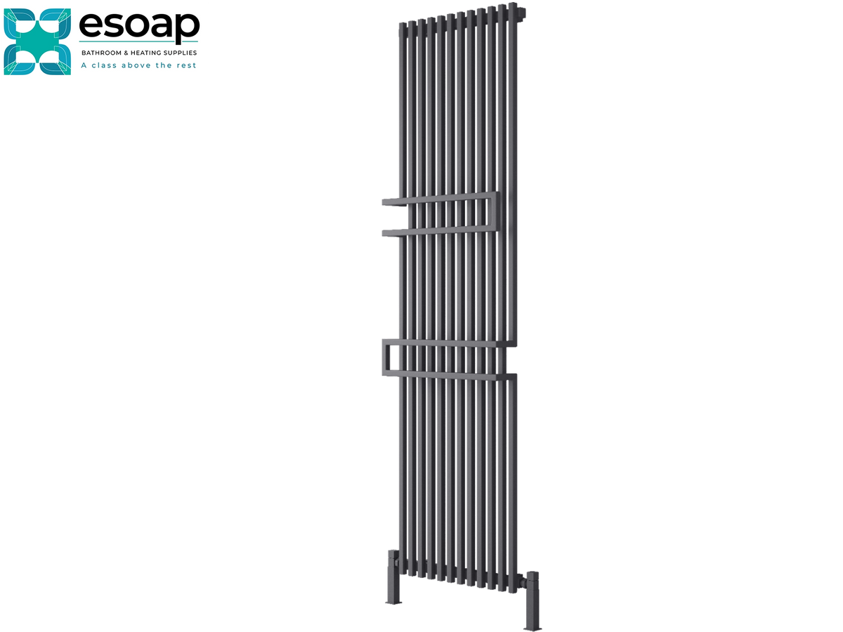 Reina Grande 1800x500 Anthracite Designer Radiator with Esoap Logo