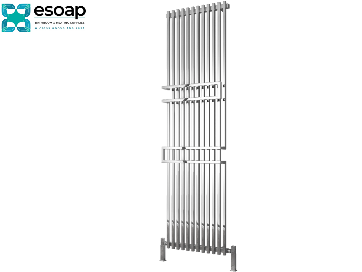 Reina Grande 1800x500 Chrome Designer Radiator with Esoap logo