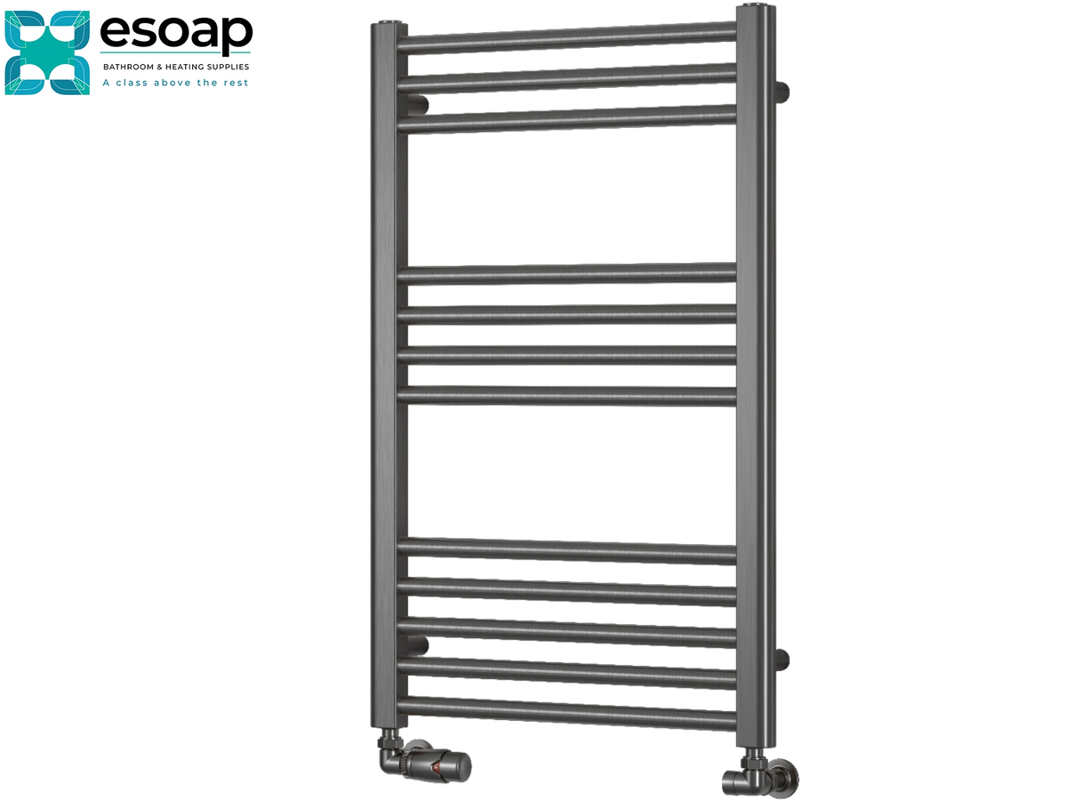 Reina Ottone 800x500 Brushed Gun Metal Towel Radiator