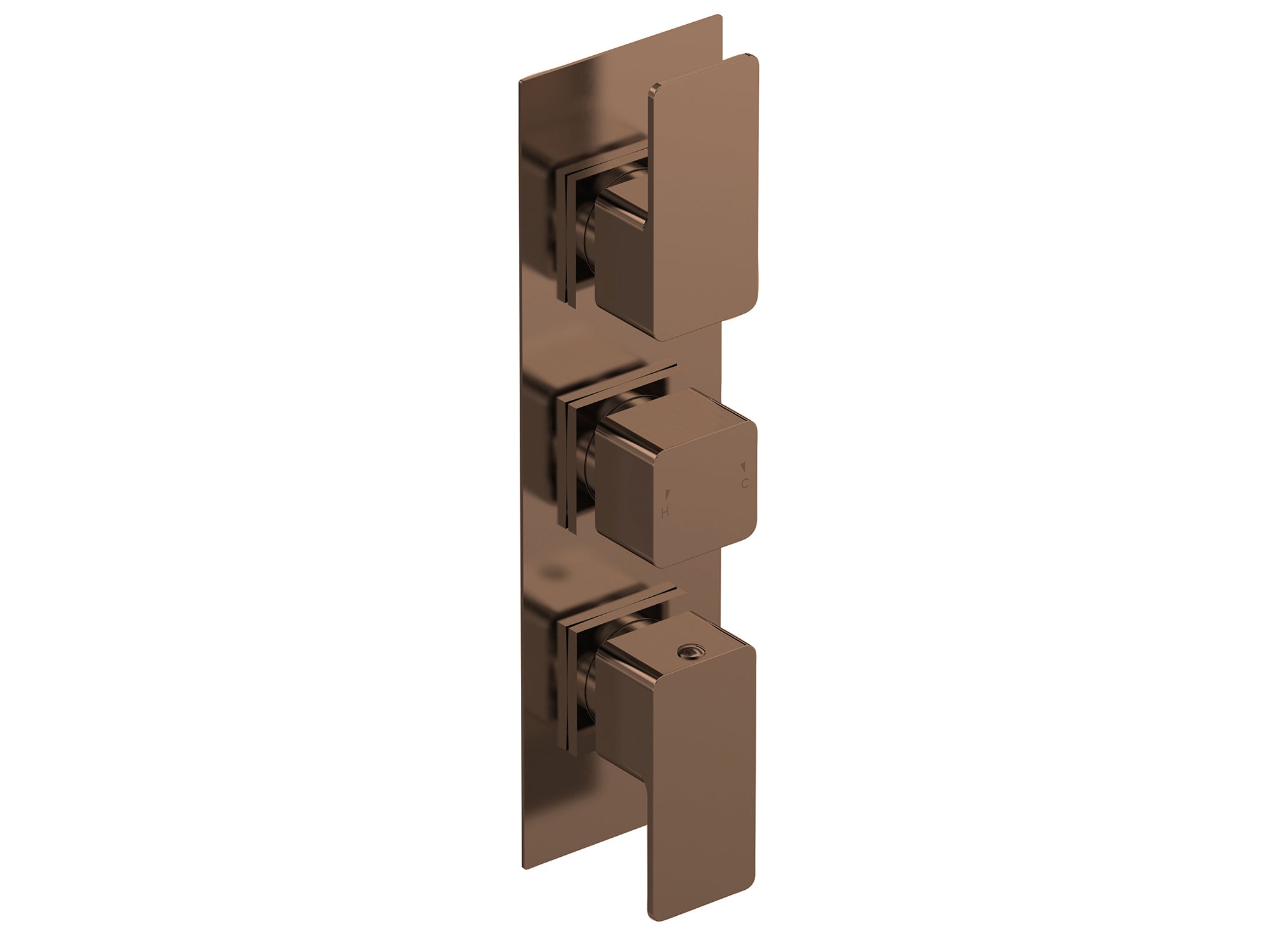 Nuie Windon Triple Thermostatic Valve with Diverter - Brushed Bronze