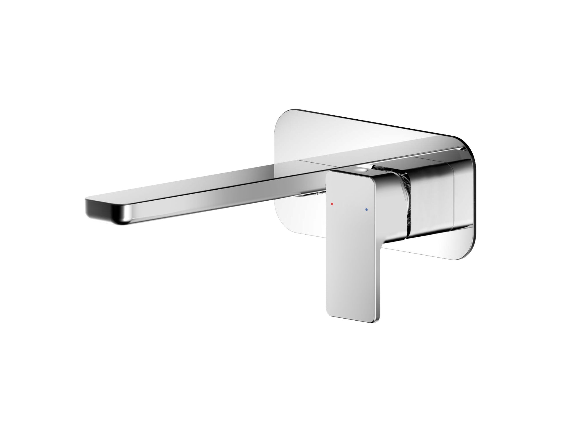 Nuie chrome wall-mounted basin mixer tap with backplate