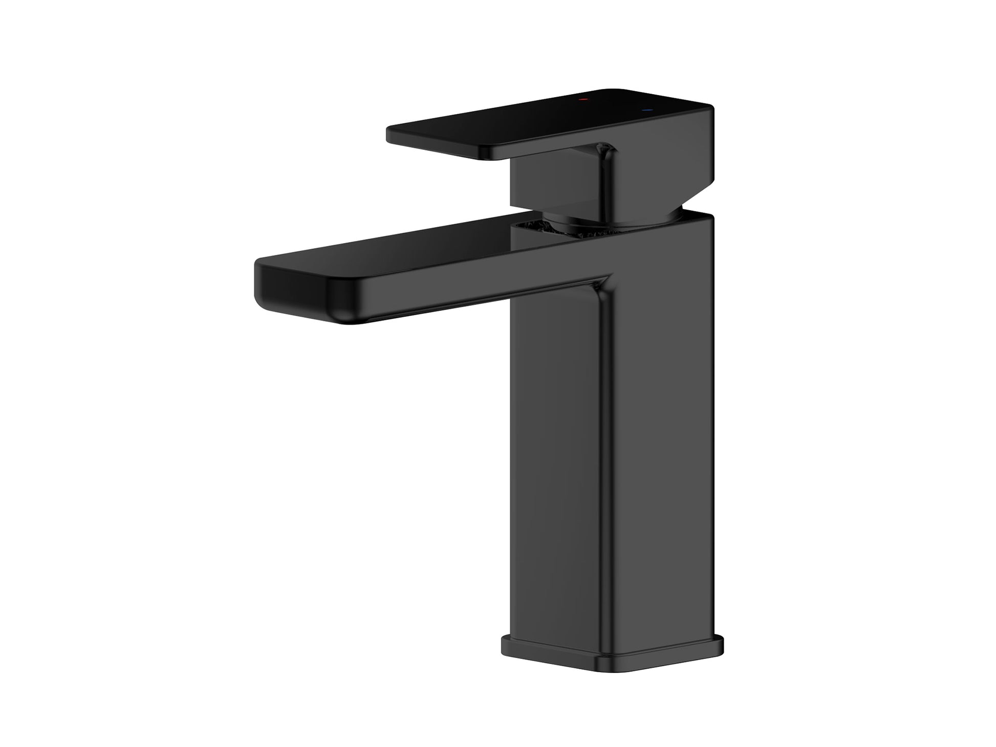 Contemporary Matt Black Mono Basin Mixer Tap with user-friendly Push Button Waste, a modern choice for UK homes.