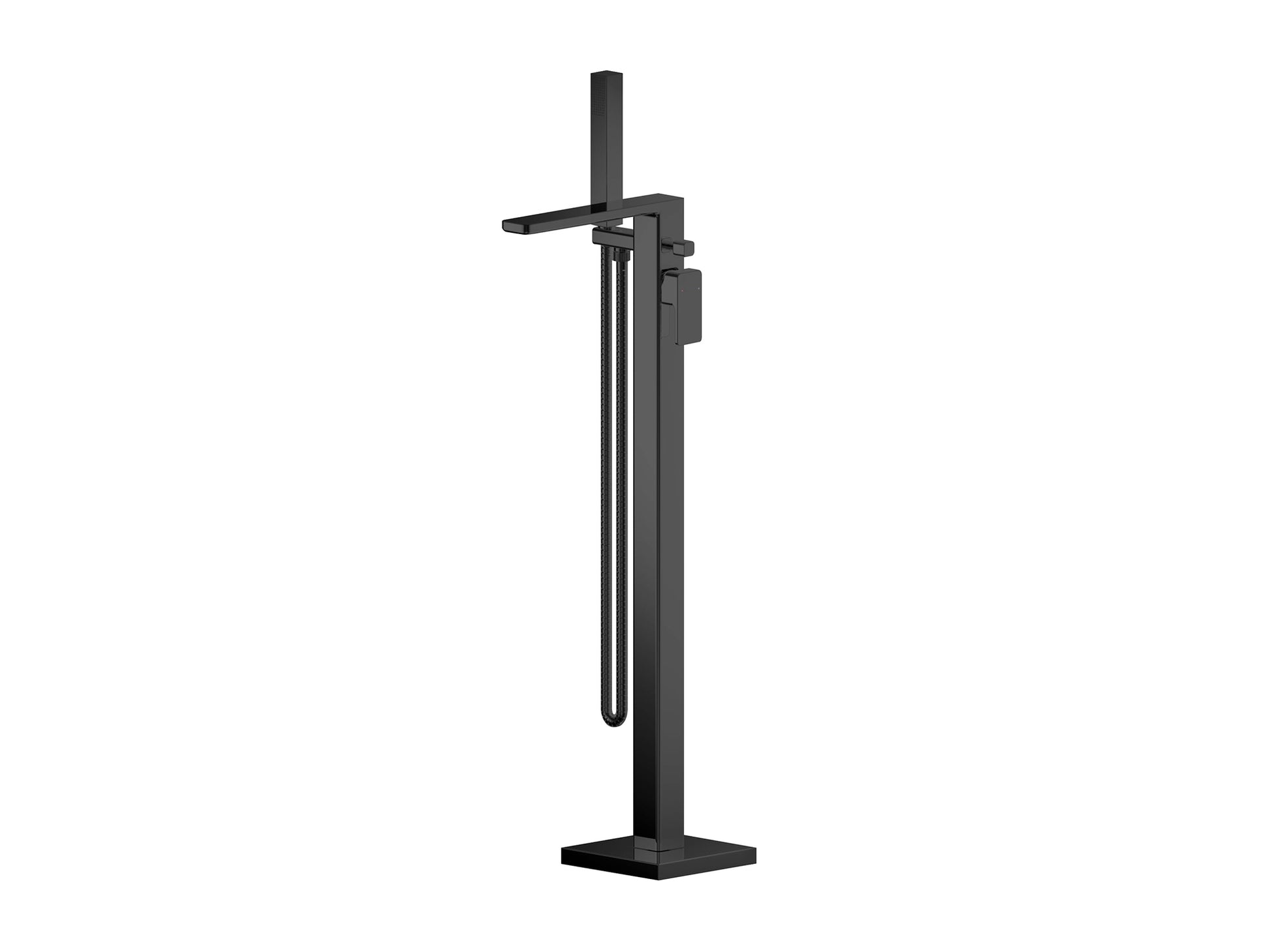 Windon matt black freestanding bath tap with diverter and shower handset