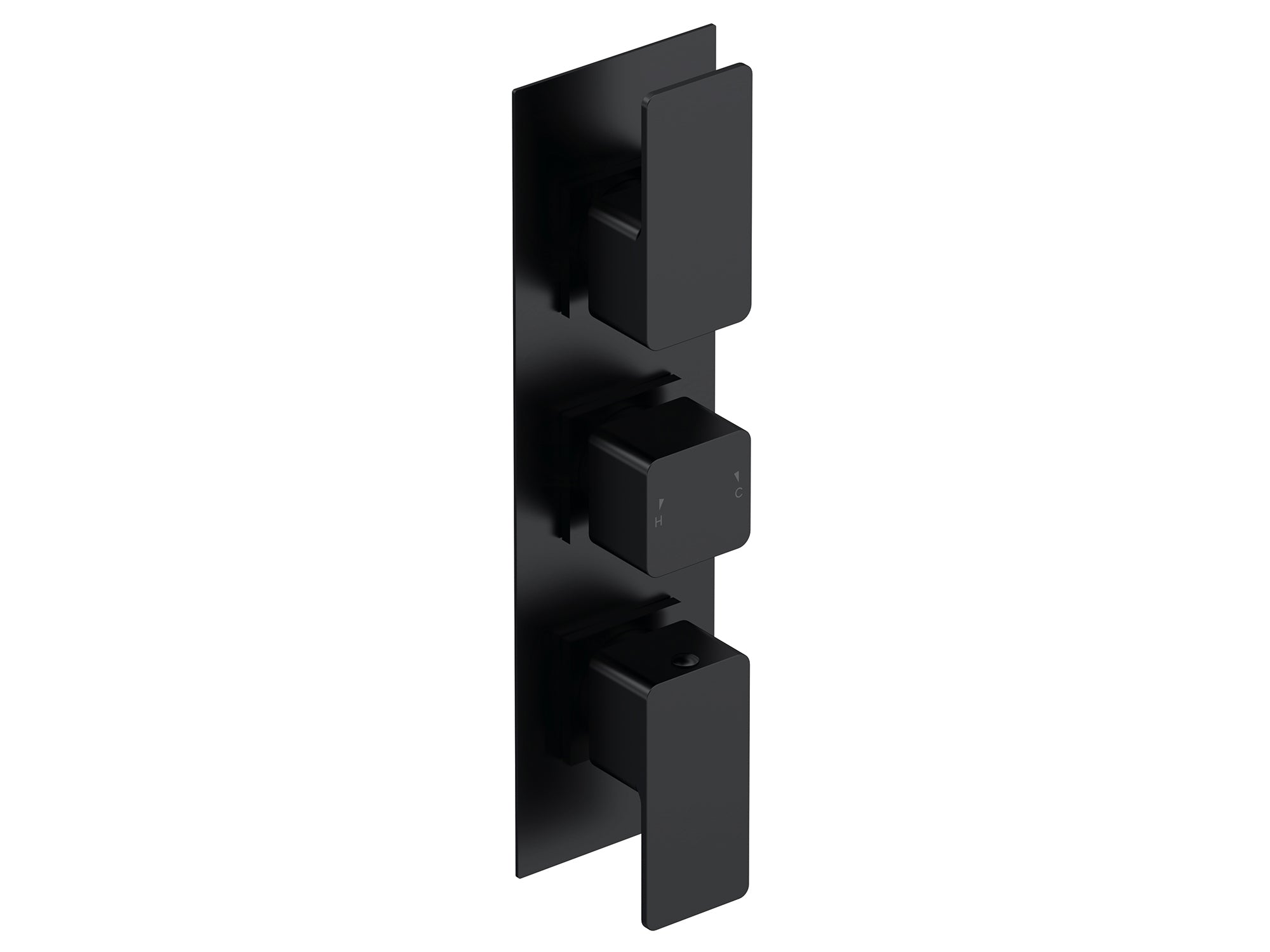Nuie Windon Triple Thermostatic Valve With Diverter - Matt Black