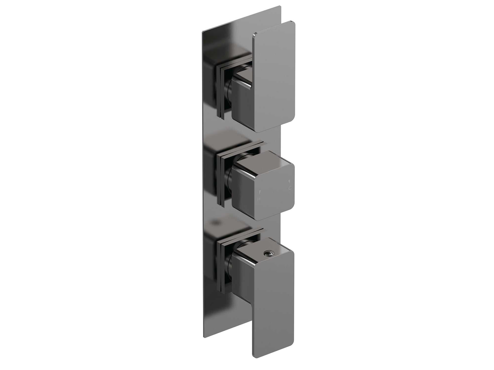 Nuie Windon Triple Thermostatic Valve - Brushed Pewter