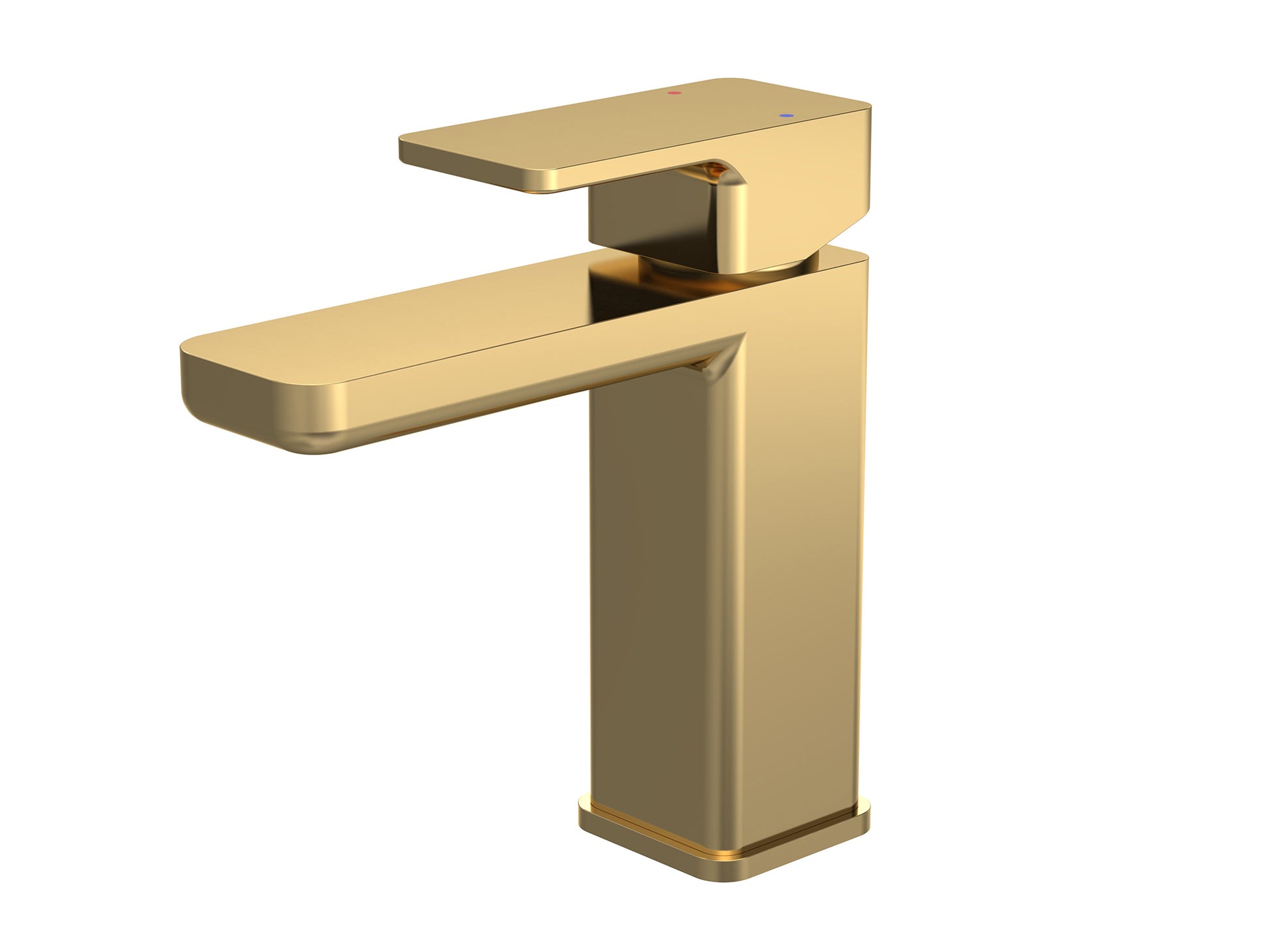 Nuie Windon Brushed Brass Mono Basin Mixer Tap with Push Button Waste